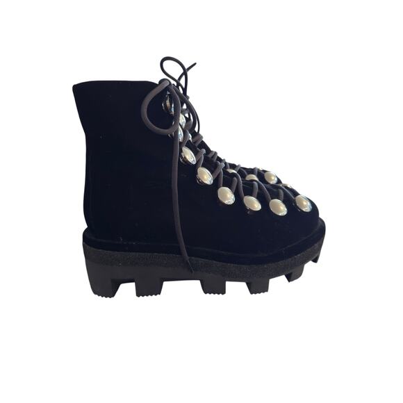 Alexander Wang Sam Lace-up Hook Platform Bootie in Black tone Women's Size 37 - Picture 4 of 11